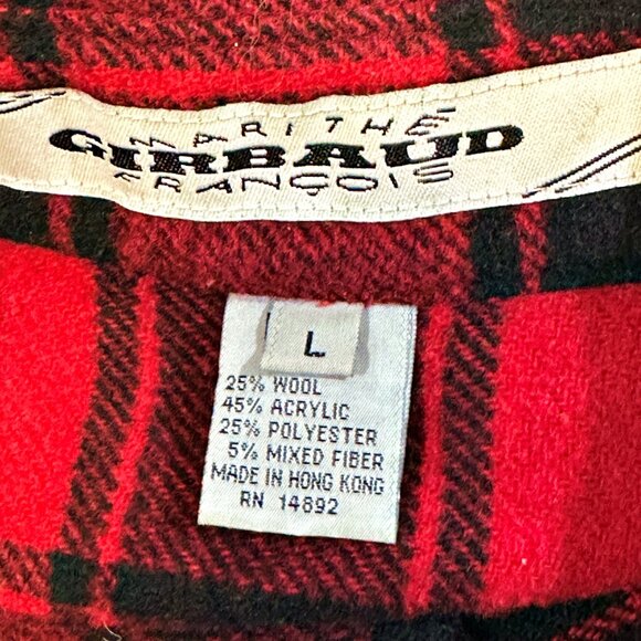 VTG Francois Girbaud Flannel Plaid Shirt Sz Large VERY Oversized Wool Blend READ - Picture 6 of 7